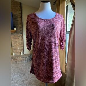 Rust with Brown Animal Print Top Size 1X by Uniti